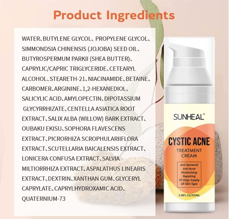 Tratamiento de acné quístico – Crema para el acné para adolescentes y adultos, tratamiento del acné con ingredientes especiales contra el acné