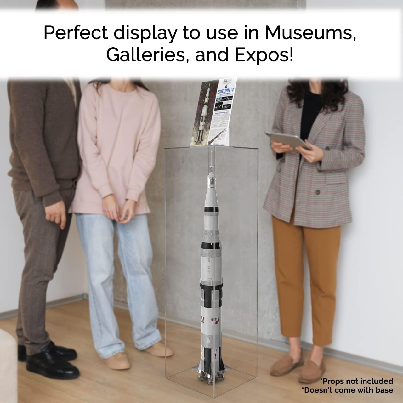 Marketing Holder – Cubo de exhibición alto de 12 x 12 x 42 pulgadas, soporte de escultura artística de plexiglás acrílico, columna elevadora hueca
