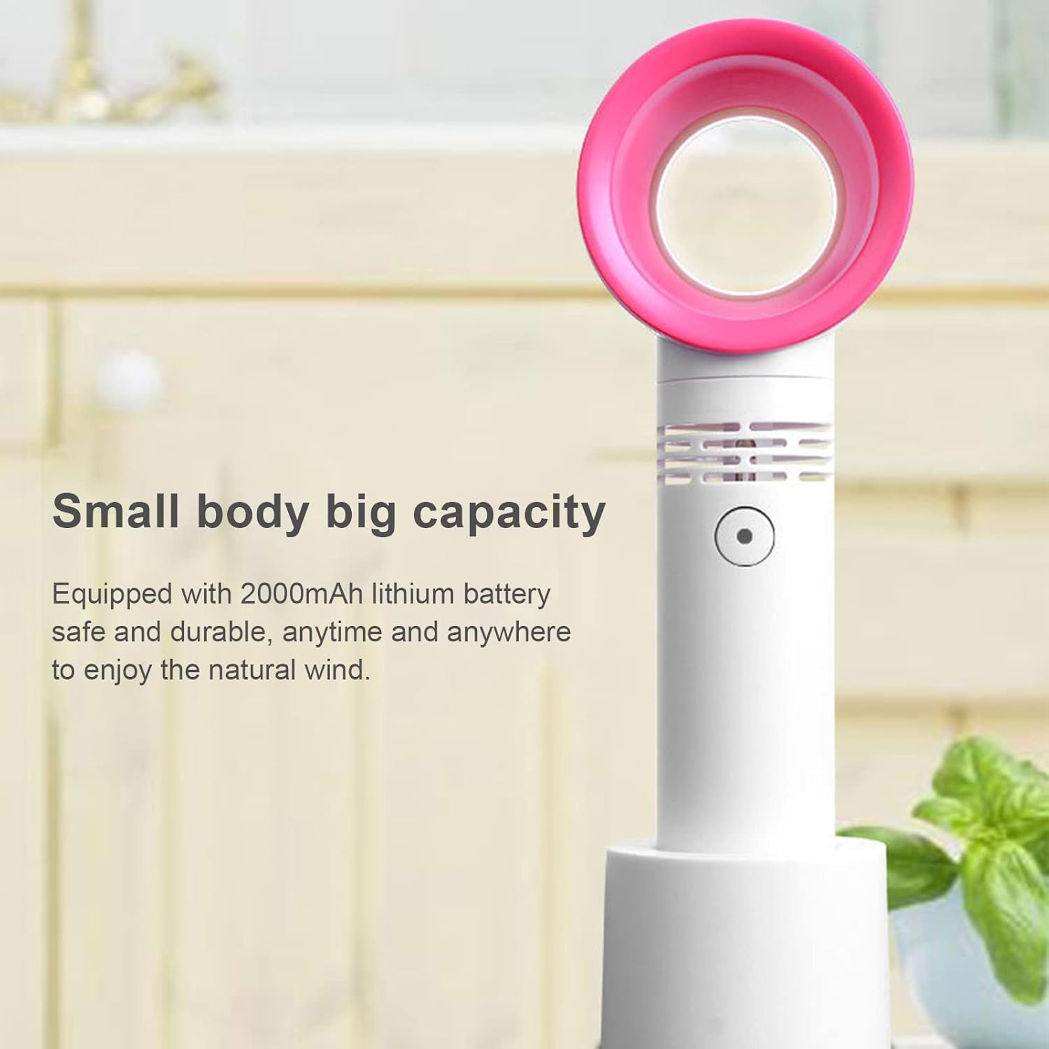 RNSUNH Mini ventilador portátil sin aspas para extensión de pestañas, silencioso portátil recargable, ventilador de pestañas de mano con 3