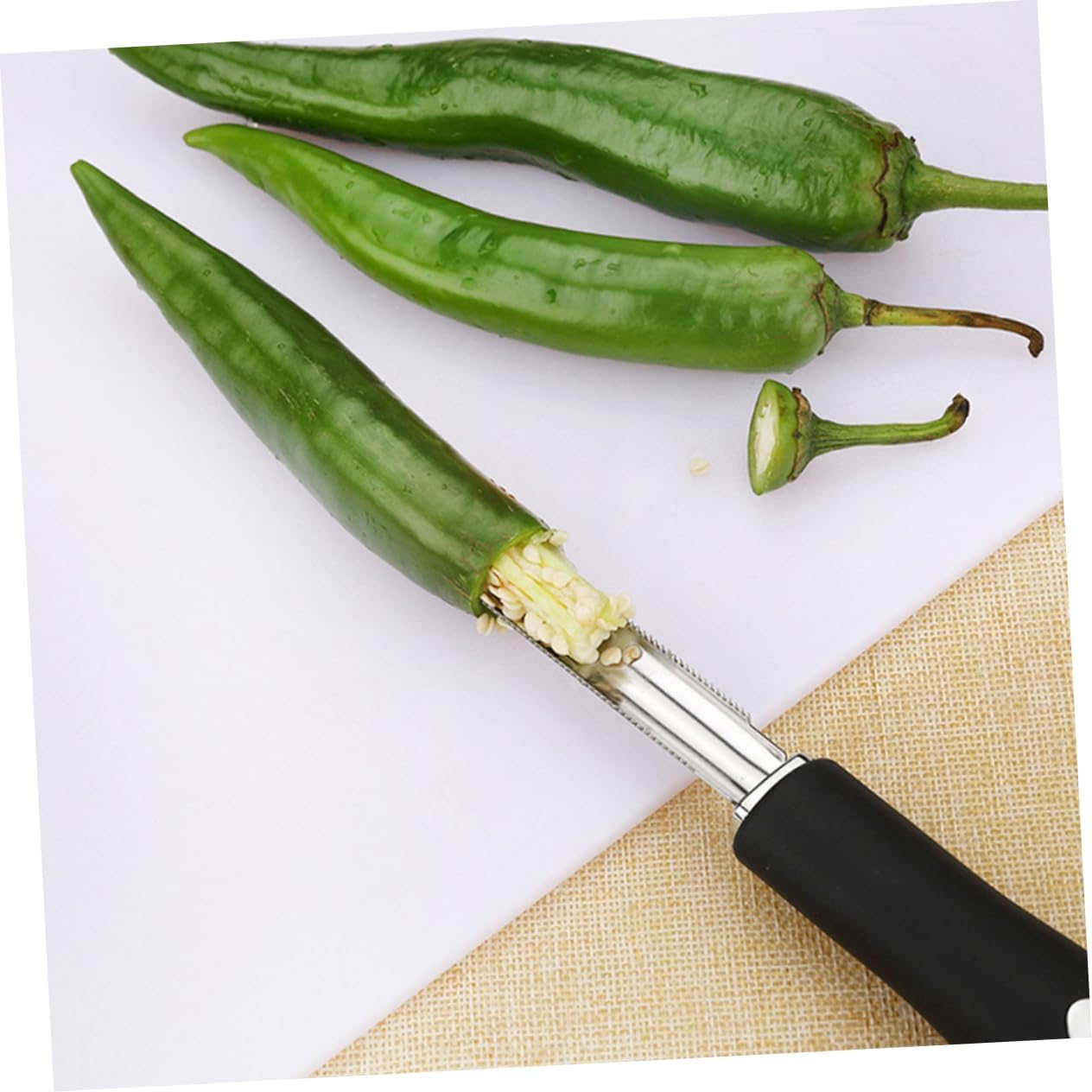 Jalapeño Pimienta Corer 2 unids Jalopeno Herramienta de mano Chipotle Jalapeños s Gadgets para el hogar Tomate Corer Chicles s Herramientas para el