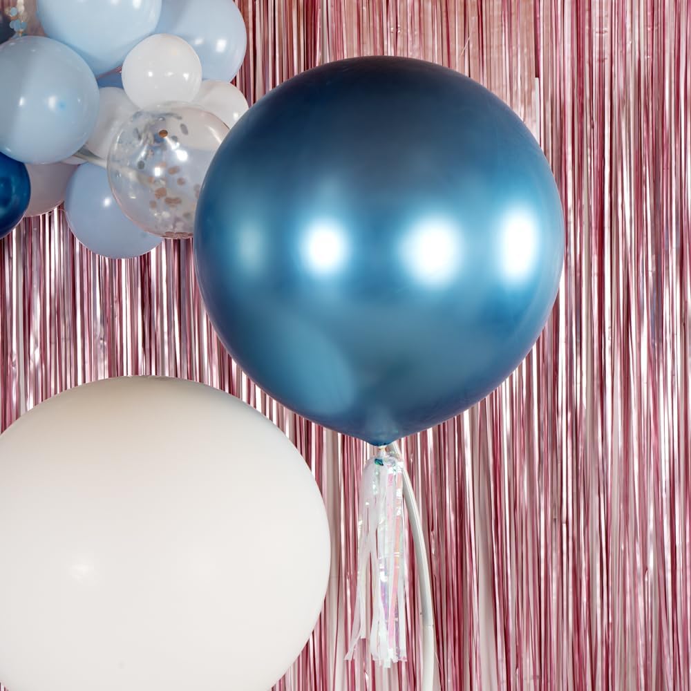 Balloonify – Globos gigantes de 36 pulgadas, 10 globos gruesos, látex fuerte, relleno de helio o aire, globos redondos gigantes azules metálicos,