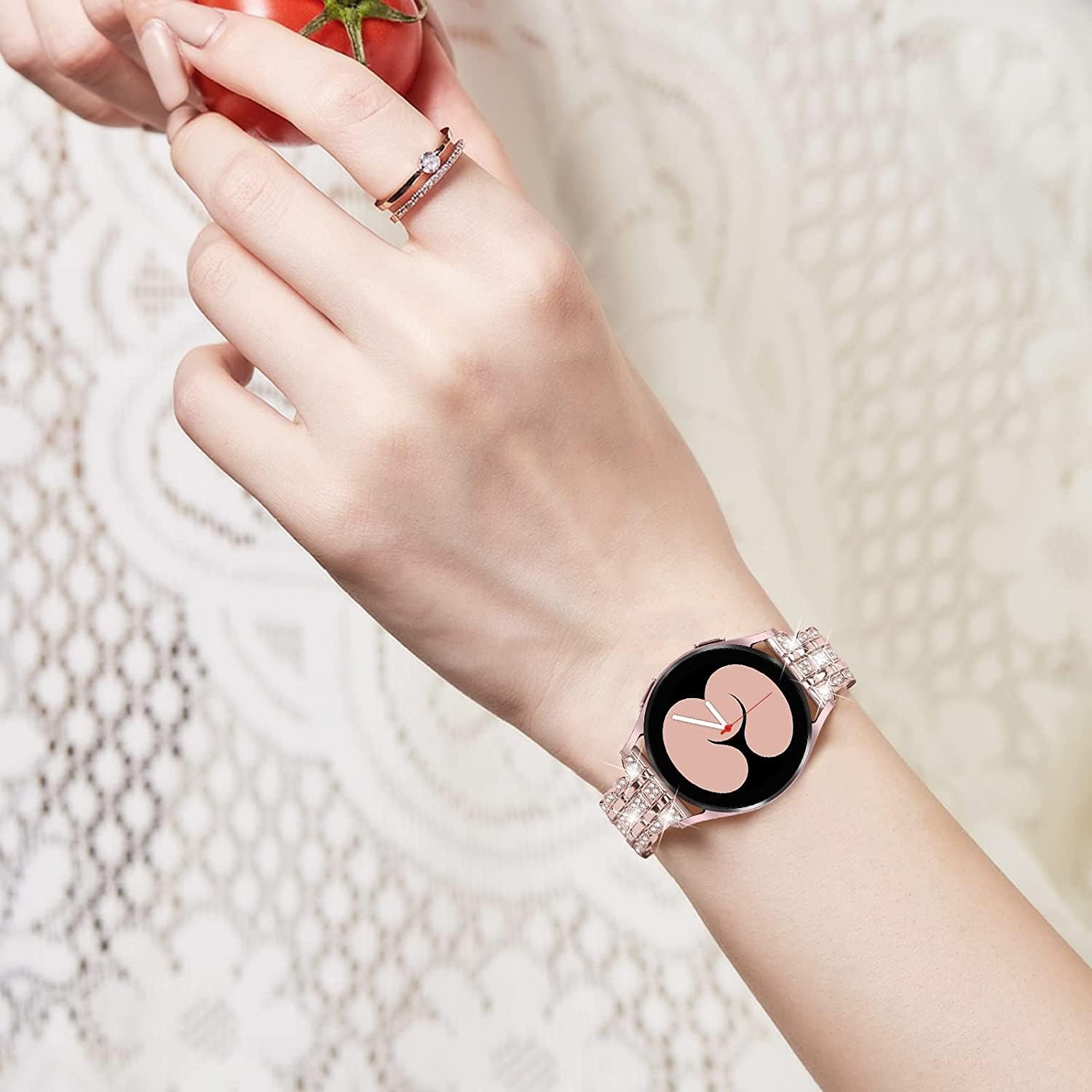 Bling Band+ Funda compatible con Galaxy Watch 65 de 1.575 pulgadas1.732 pulgadas, correa elegante de repuesto para mujer y funda para Samsung Watch