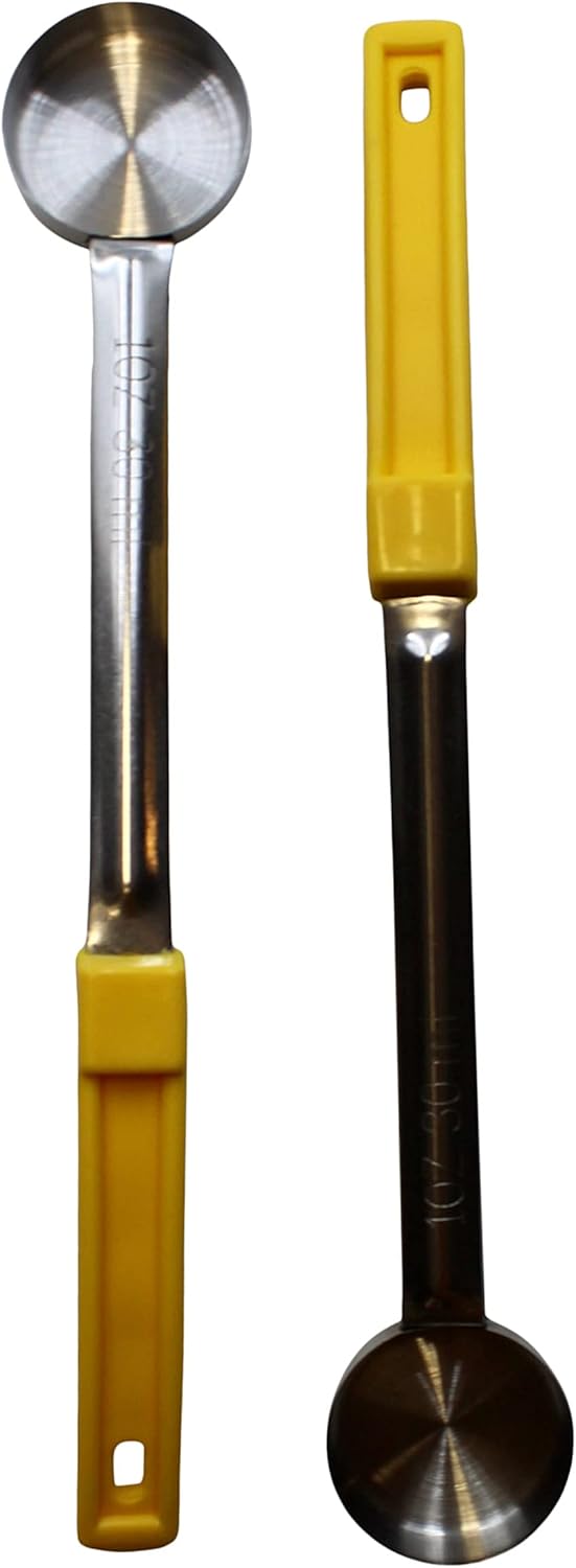 Habanerofire Cuchara de acero inoxidable sólido de 1 onza para medir y servir cucharas para servir de grado comercial (paquete de 12)