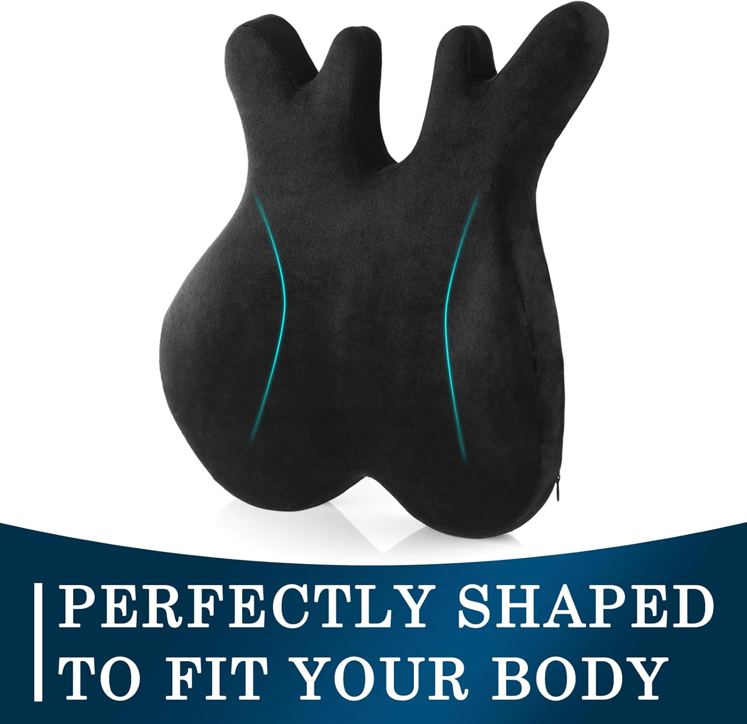 Eyamummo – Combo de cojín de asiento y respaldo para silla de oficina, cojines ergonómicos de espuma viscoelástica pura y almohada ortopédica de