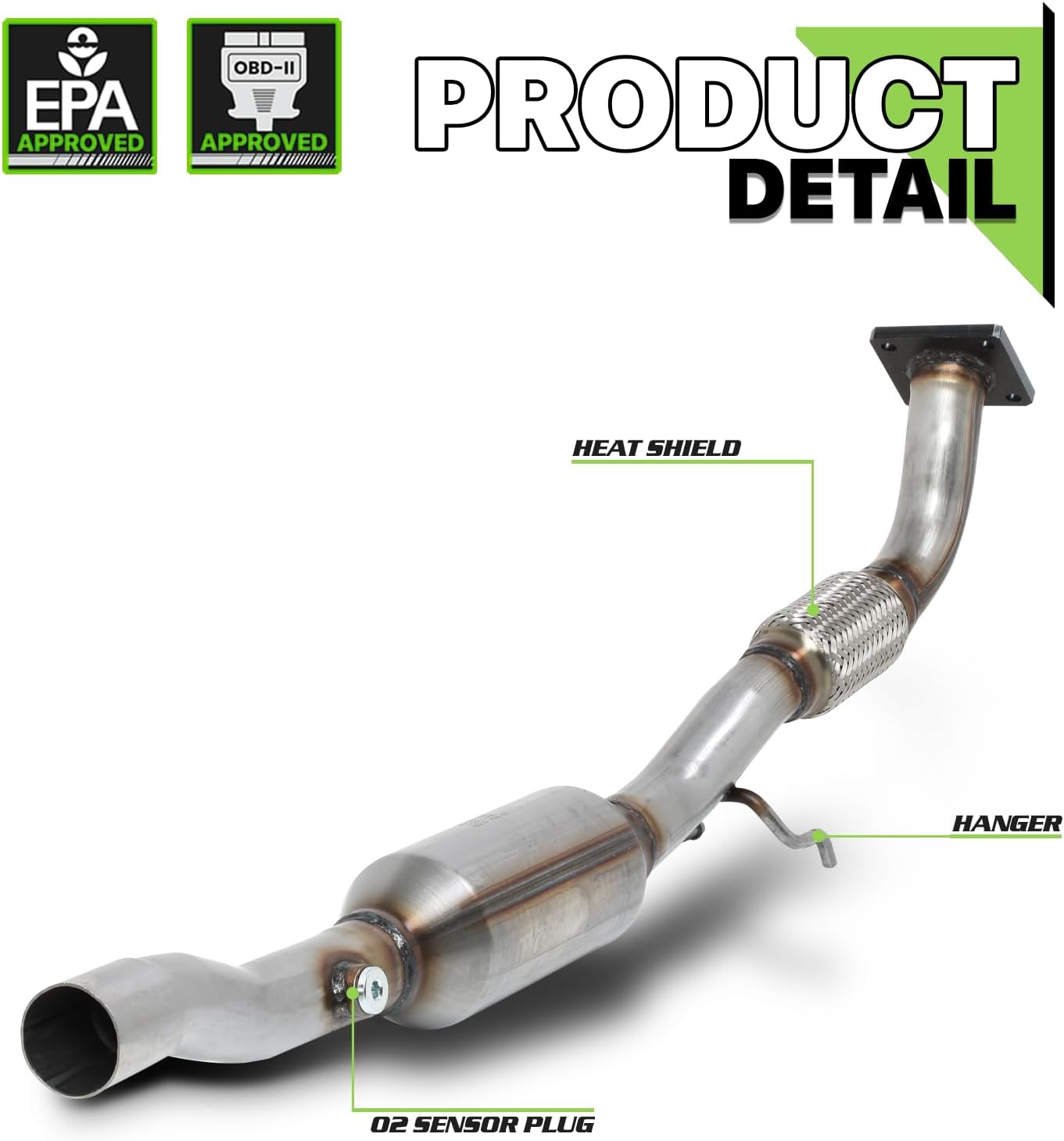Magshion Convertidor catalítico compatible con Volkswagen Beetle, Golf, Jetta 2.0L 2001-2006, ajuste directo, cumple con las normas EPA