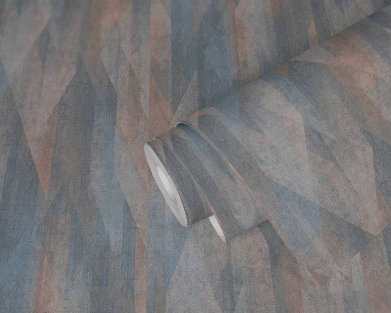 CONCORD WALLCOVERINGS  Papel pintado moderno con textura, pared de vinilo decorativo, beige, azul, crema, naranja, turquesa, 21 pulgadas x 33 pies