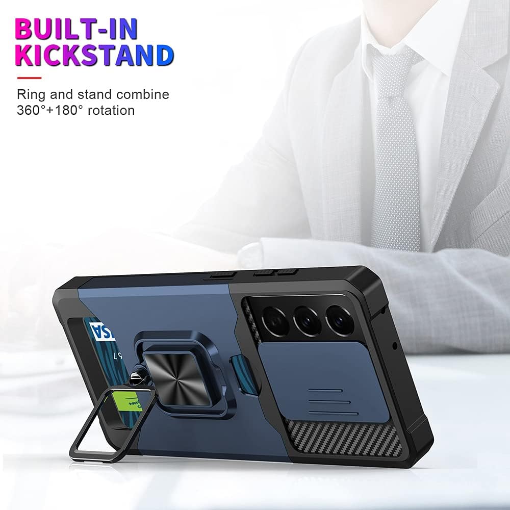NKECXKJ Funda para teléfono con protector de pantalla para Google Pixel 6, soporte para tarjetas, soporte de soporte, resistente, delgada, a prueba