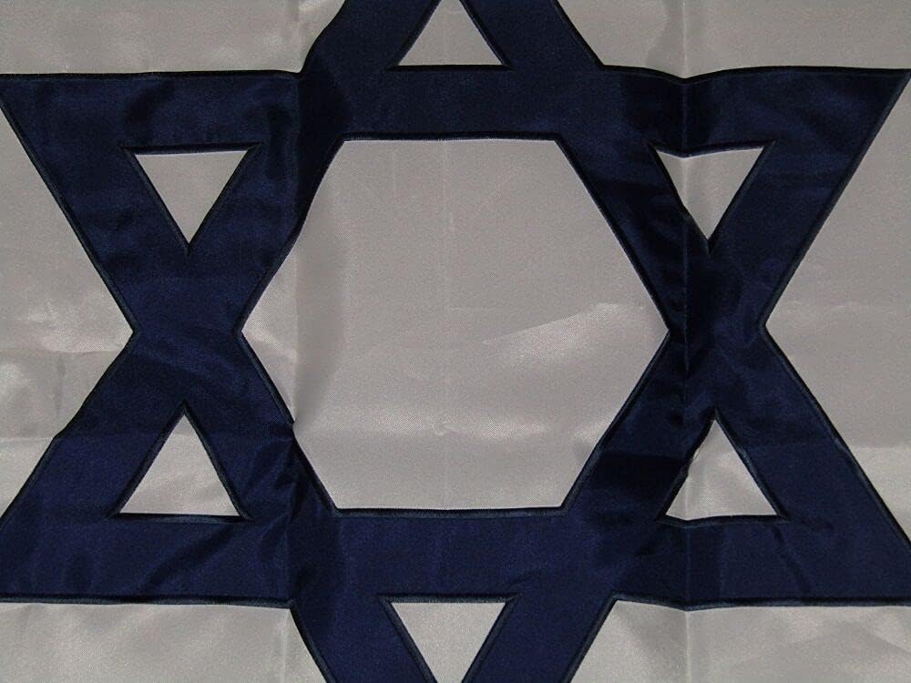 Bandera de nailon 300D de Israel bordada bordada de 6 x 10 pulgadas, resistente