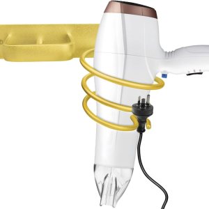 Soporte dorado para secador de pelo, soporte para secadora de pelo, montado en la pared, organizador de herramientas para el cuidado del cabello, Soporte dorado para secador de pelo, soporte para secadora de pelo, montado en la pared, organizador de herramientas para el cuidado del cabello,