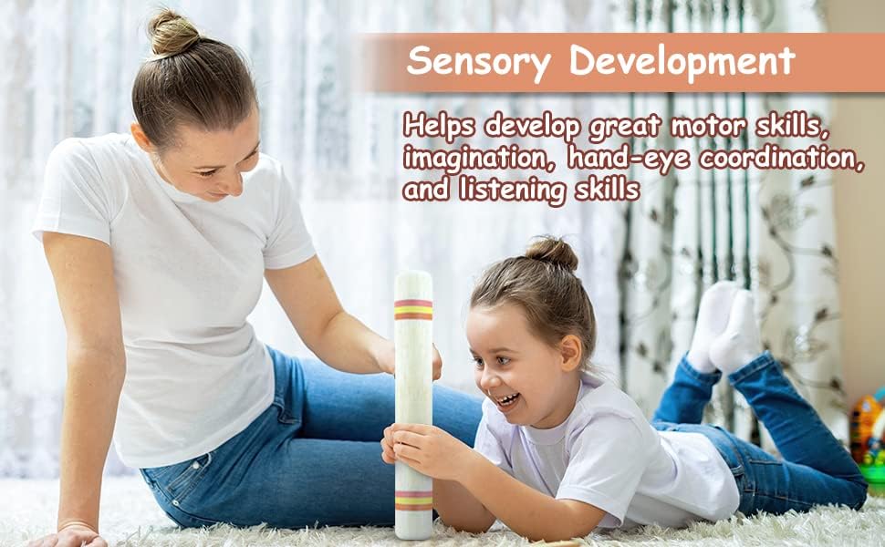 Juguete de instrumento de palo de lluvia para bebés – Niños pequeños – Meditación para niños y adultos – Desarrollo sensorial y juego – Terapia para