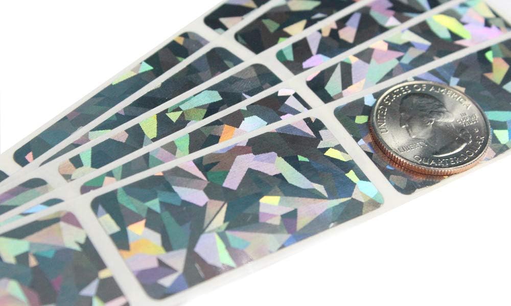 1 x 2 pulgadas holograma plateado Rectángulo Scratch Off Etiquetas Adhesivas Lotería Rifa Boleto DIY 100 Pack My Scratch Offs