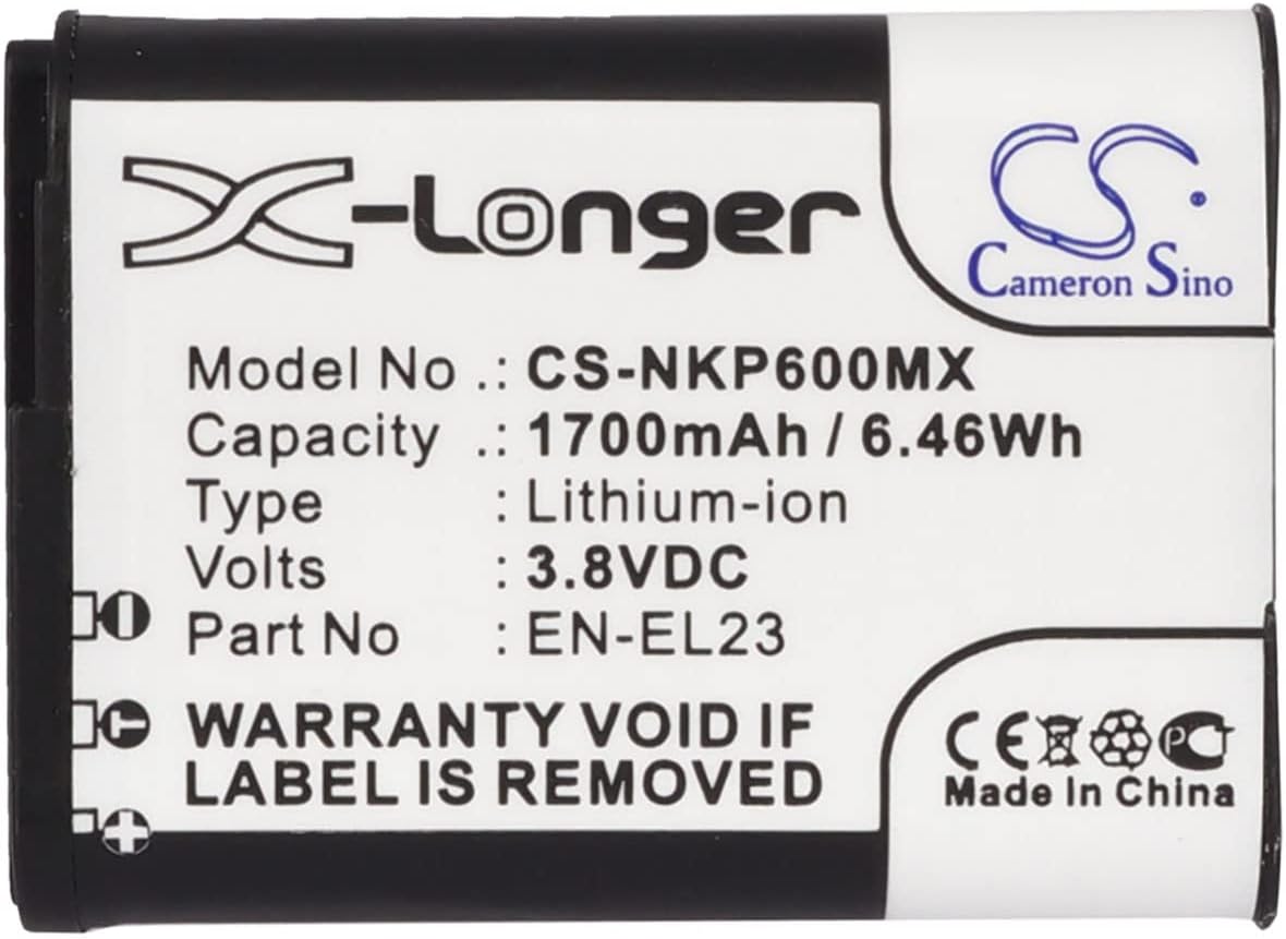 Cameron Sino – Batería de repuesto para Nikon Coolpix P600, Coolpix P610, Coolpix P610s, Coolpix P900, Coolpix P900s, Coolpix S810c EN-EL23