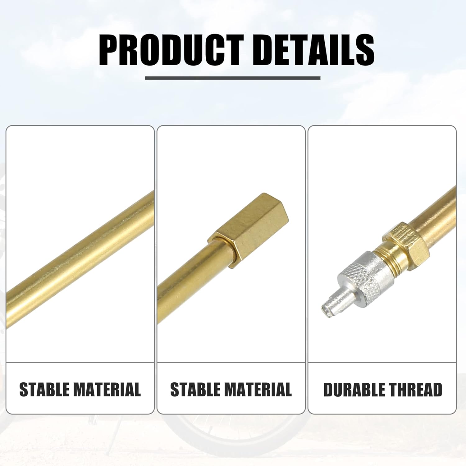 X AUTOHAUX Adaptador de extensión de válvula de neumático automático de latón de 3.937 in3.94 pulgadas de largo, extensor de vástago de neumático de
