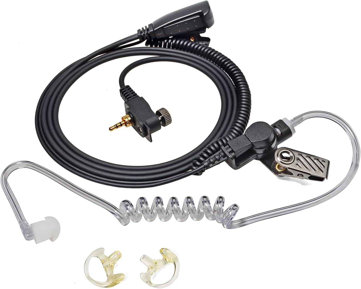 HYSHIKRA Auriculares de tubo acústico encubierto, PTT Walkie-Talkie auricular con silicona Earmold para Motorola MTH600 MTH650 MTH800 MTH850 MTH850