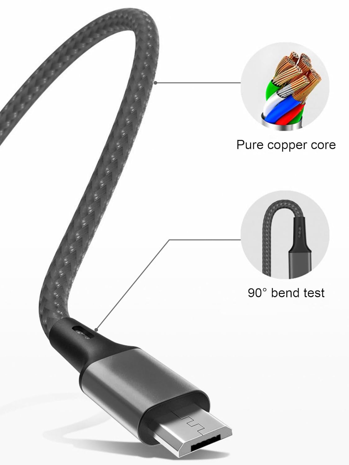 Cable de carga múltiple de 4 pies, adaptador de cable de carga múltiple universal 3 en 1 trenzado de nailon con puerto IPtipo Cmicro USB para