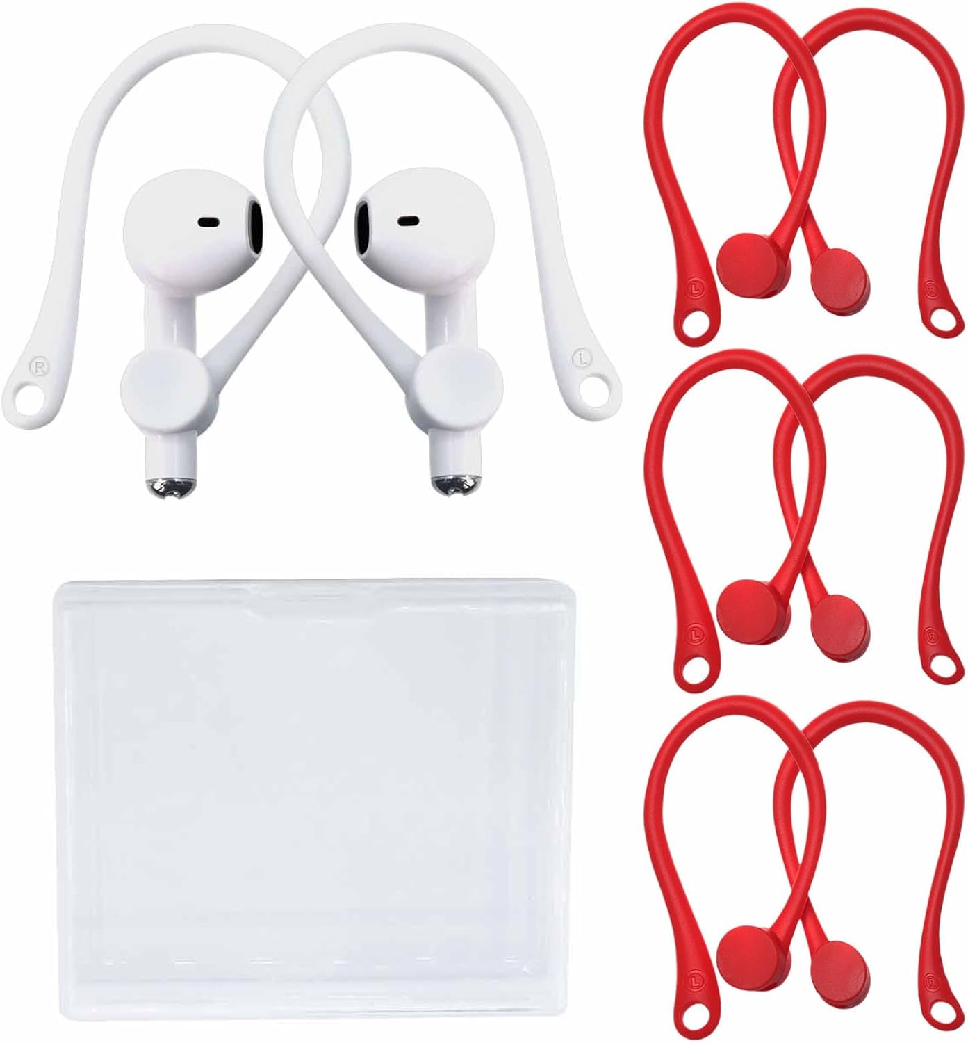 3 pares de ganchos para las orejas para AirPods 1 y 2 y Pro, ganchos profesionales de silicona antideslizante para auriculares compatibles con Apple
