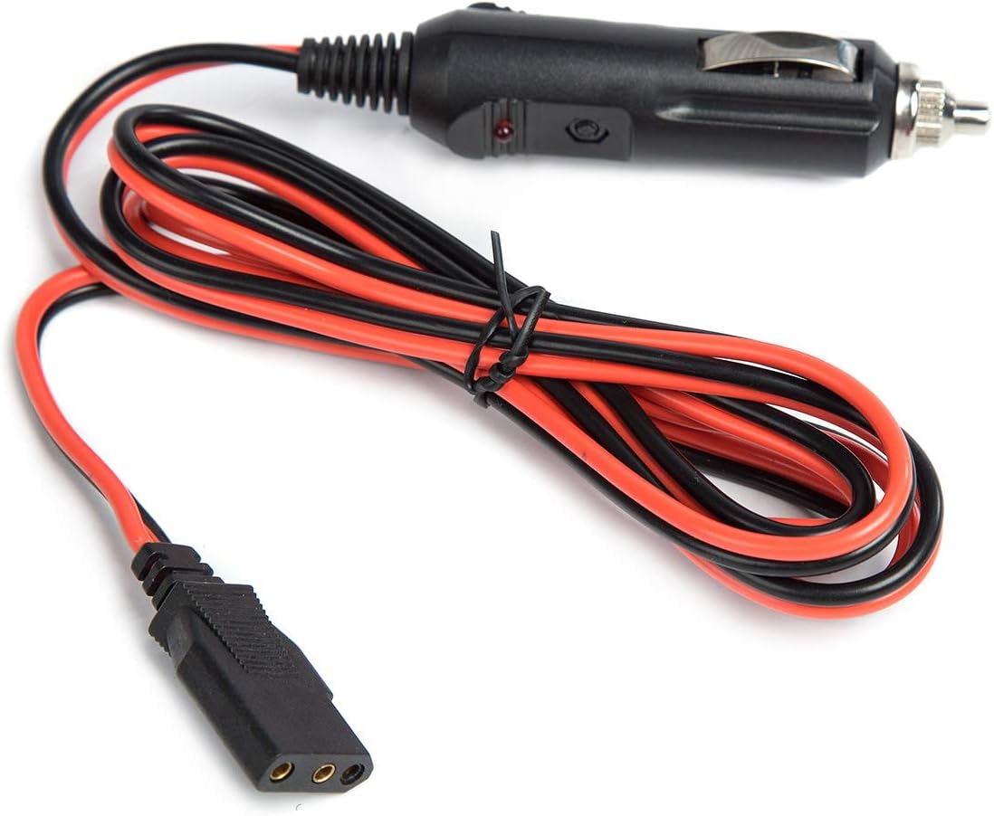 Cable de alimentación de radio Cb de 2 cables, 15 A, 3 pines, cable de alimentación CB con enchufe de encendedor de cigarrillos de 12 V para radio