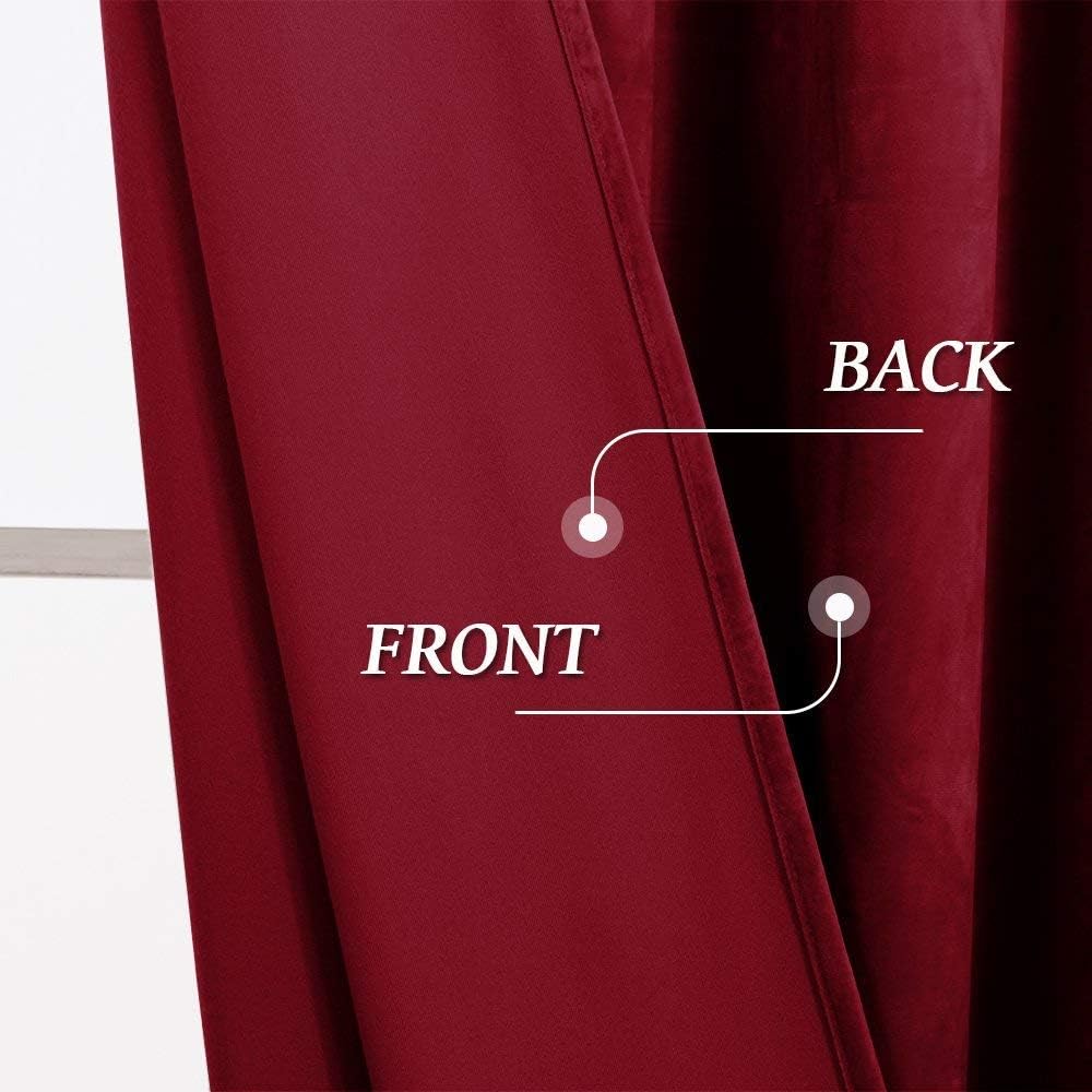 RYB HOME Cortinas de terciopelo rojo de 84 pulgadas, cortinas súper suaves para oscurecer la habitación, cortinas con aislamiento térmico, paneles