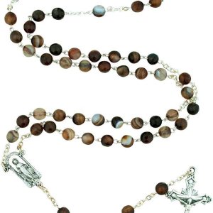 Hermoso rosario católico italiano con cuentas de vidrio Hermoso rosario católico italiano con cuentas de vidrio