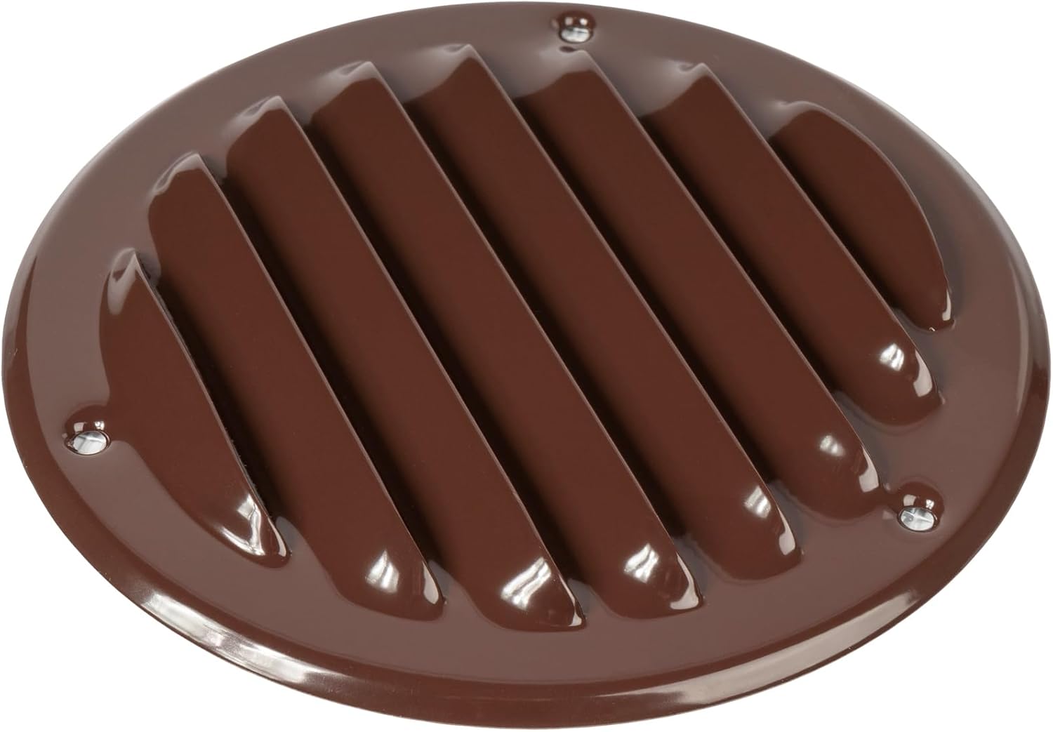 Paquete de 2 cubiertas de ventilación marrones de 4 pulgadas – Ventilación redonda de metal Soffit – Rejilla de ventilación de aire – Cubierta de