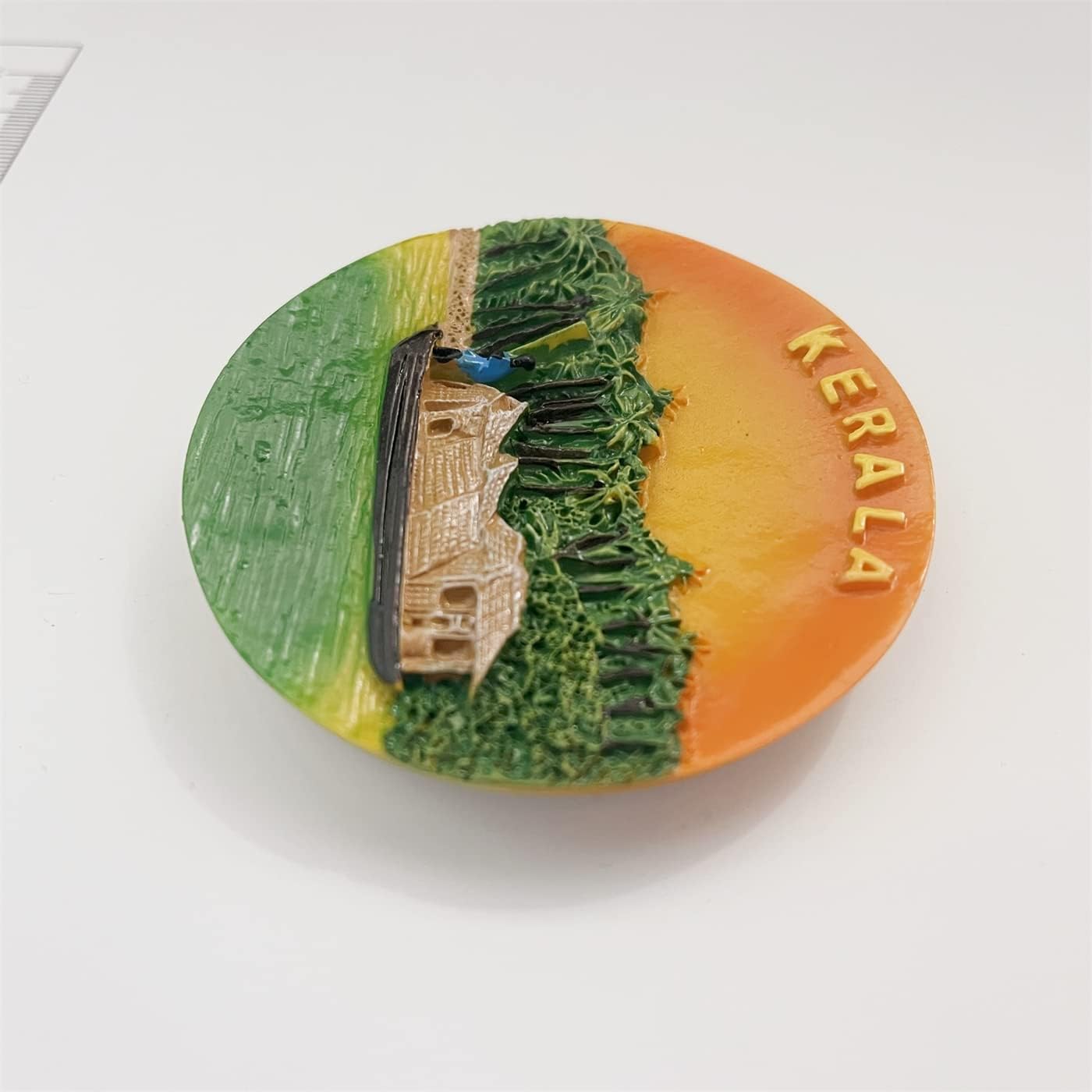 Kerala India – Imán de recuerdo para refrigerador 3D, resina hecha a mano Kerala para refrigerador, colección de decoración para el hogar y la cocina