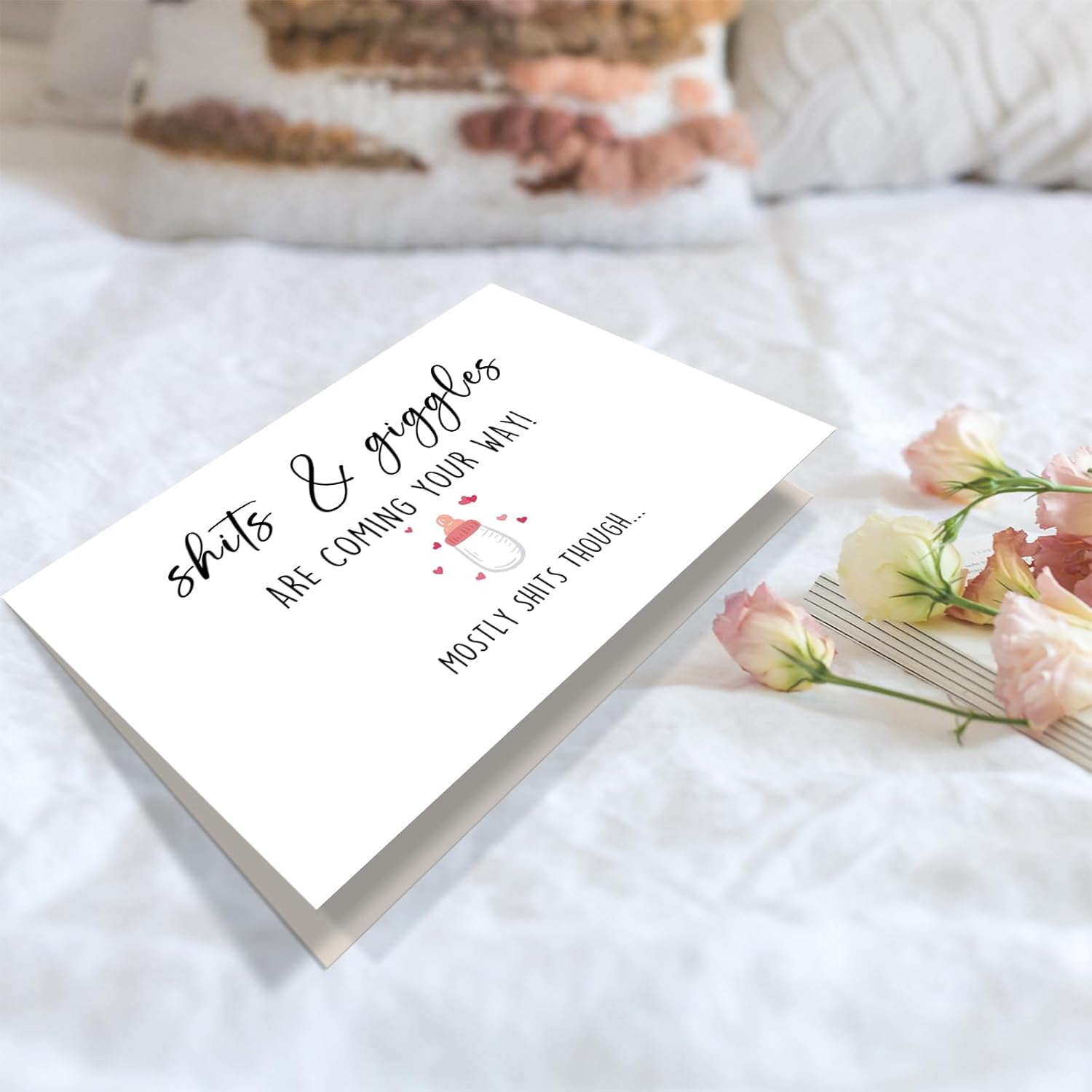 Tarjeta divertida para baby shower, tarjeta de felicitación humorística para nuevos padres, regalo de anuncio de embarazo para familiares y amigos,