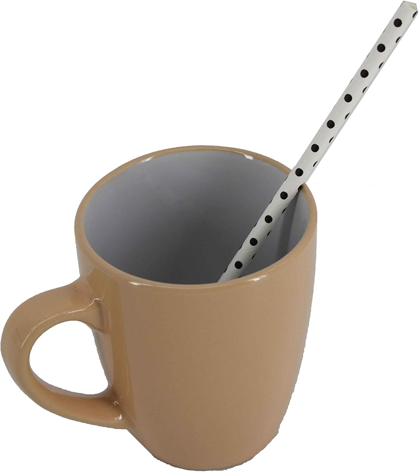 Uniware 100 pajitas de papel envueltas individualmente de larga duración (blancomarrón, 0.2 x 7.7 pulgadas) (punto)