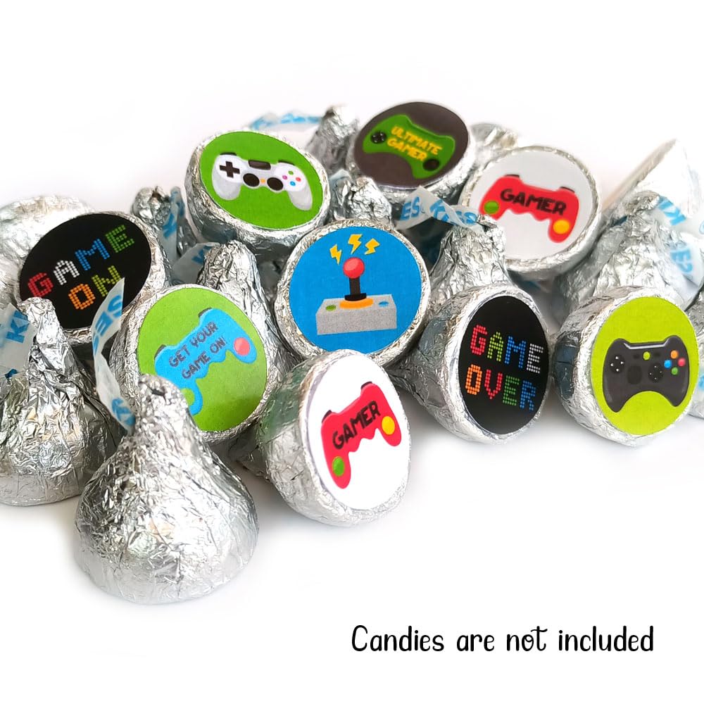 Video Games Labels for HERSHEYS KISSES Chocolates by Adore By Nat – Birthday Candy Sticker Party Favor – Set of 240