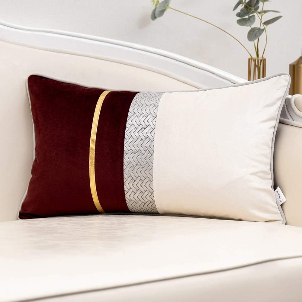 Yangest – Funda de cojín de terciopelo con rayas doradas, moderna, de lujo, ideal para sofá, dormitorio, sala de estar y decoración del hogar.