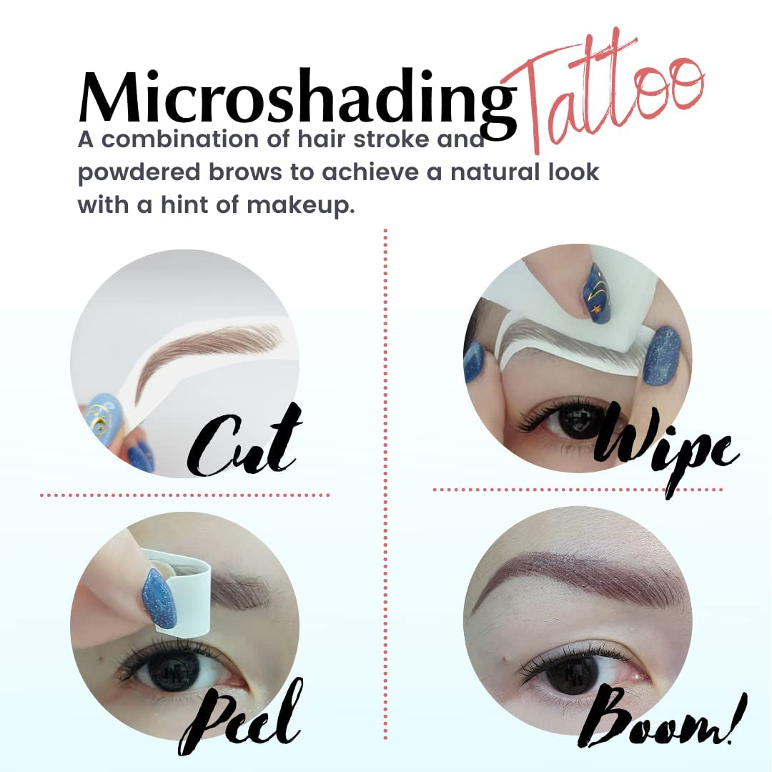 Bliss & Beyond USA  Calcomanías impermeables para tatuajes de cejas. Un aspecto real de golpe de cabello. Reemplazo sin cirugía. Solución para