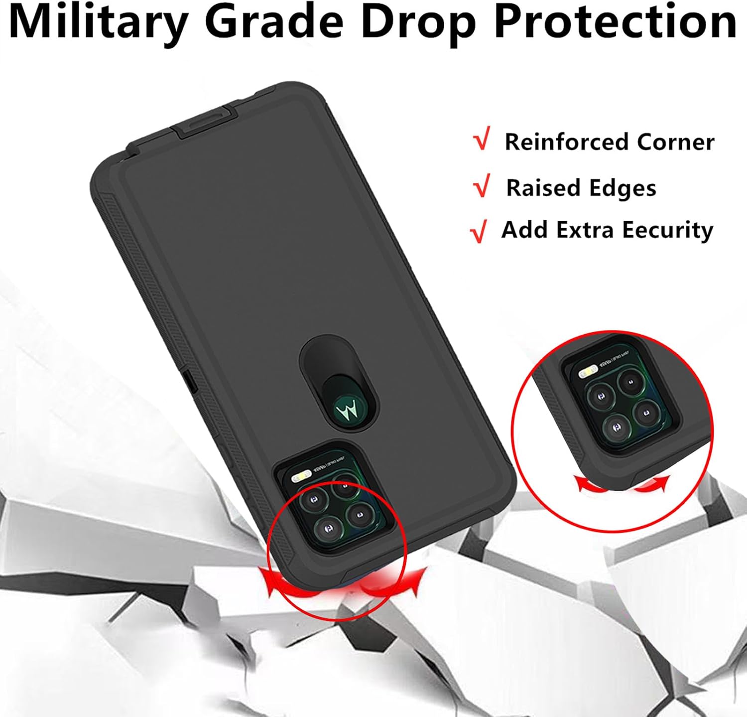 Funda Defender para Motorola Moto G Stylus 5G 2021, TPU suave PC duro resistente a prueba de golpes a prueba de polvo 3 en 1 cubierta de teléfono