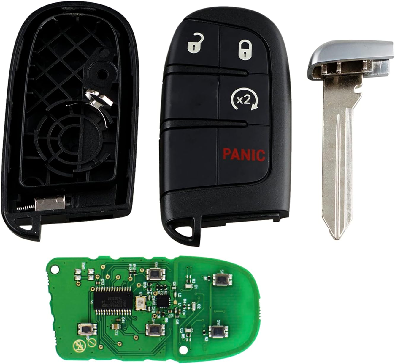 Control remoto de entrada sin llave M3M-40821302 434MHz 4 botones de repuesto para Dodge Challenger Charger 2019-2021