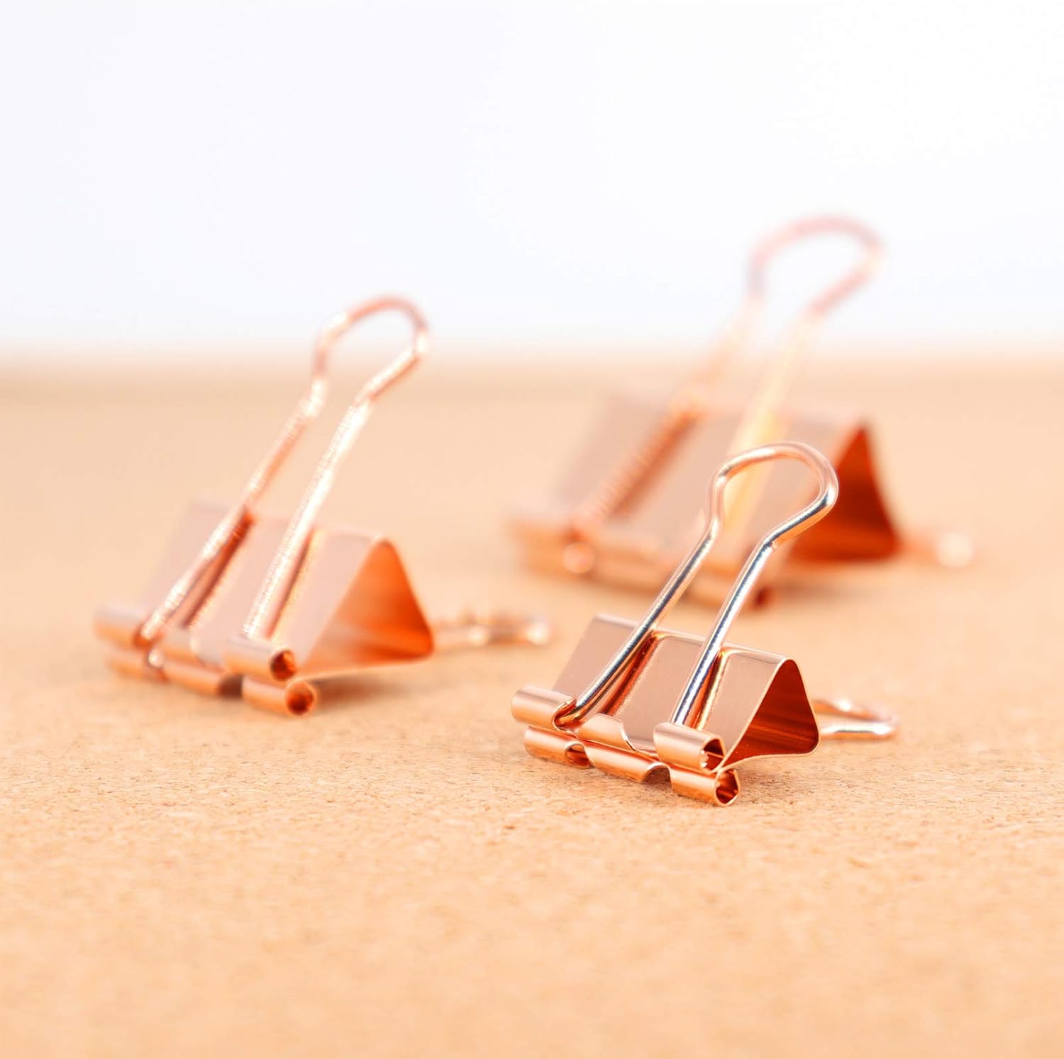 Clips para carpeta, juego de abrazaderas de papel, varios tamaños (pequeño, mediano, grande) para oficina, escuela y suministros para el hogar (oro