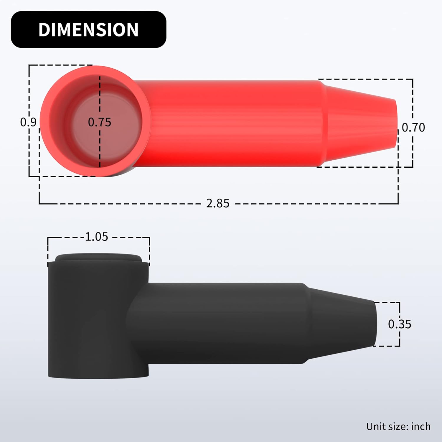 Paquete de 10 cubiertas de terminal de batería para poste de batería de 14″, 516″, 38″, cubierta protectora de terminal de silicona para cable de