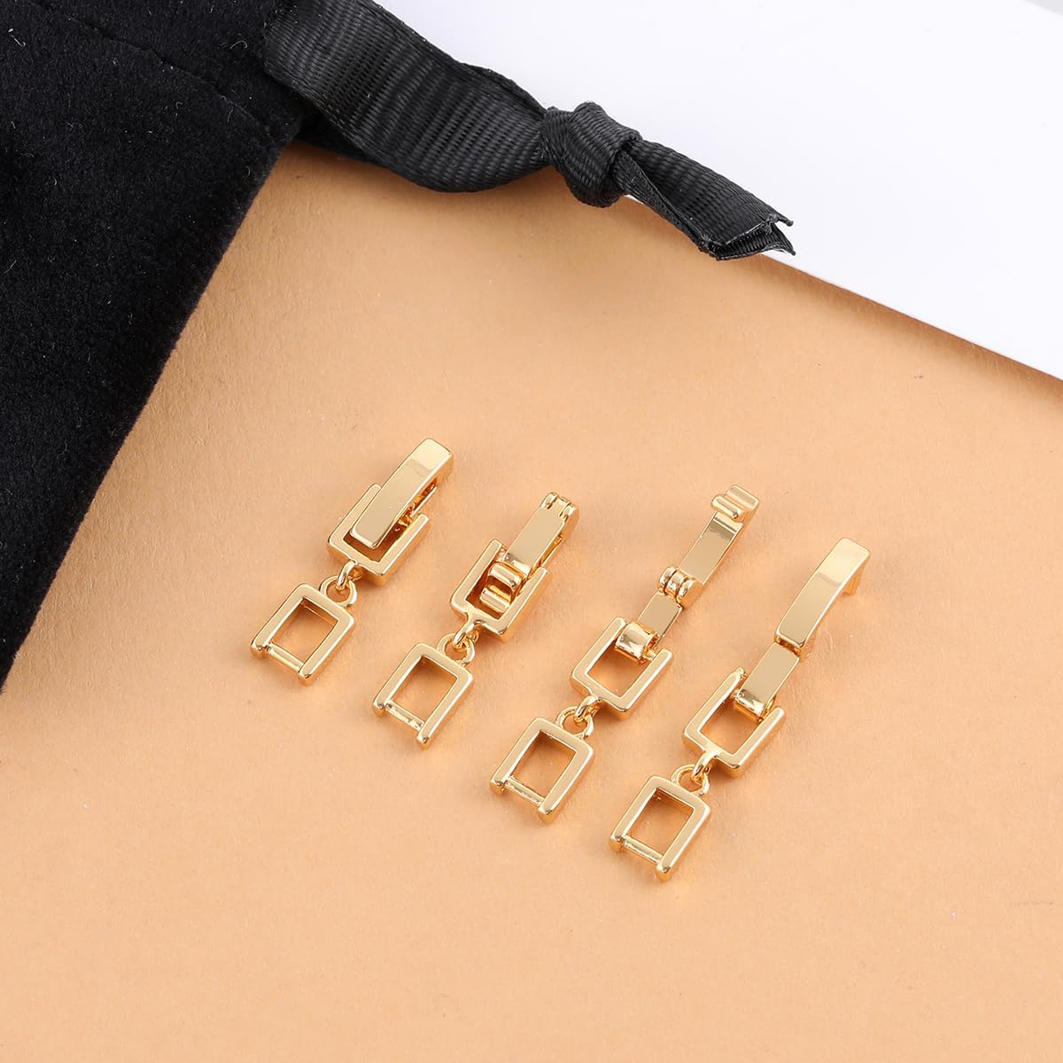Lovejftty Extensor de pulsera de collar dorado para mujer, 4 cierres plegables de joyería para fabricación de joyas