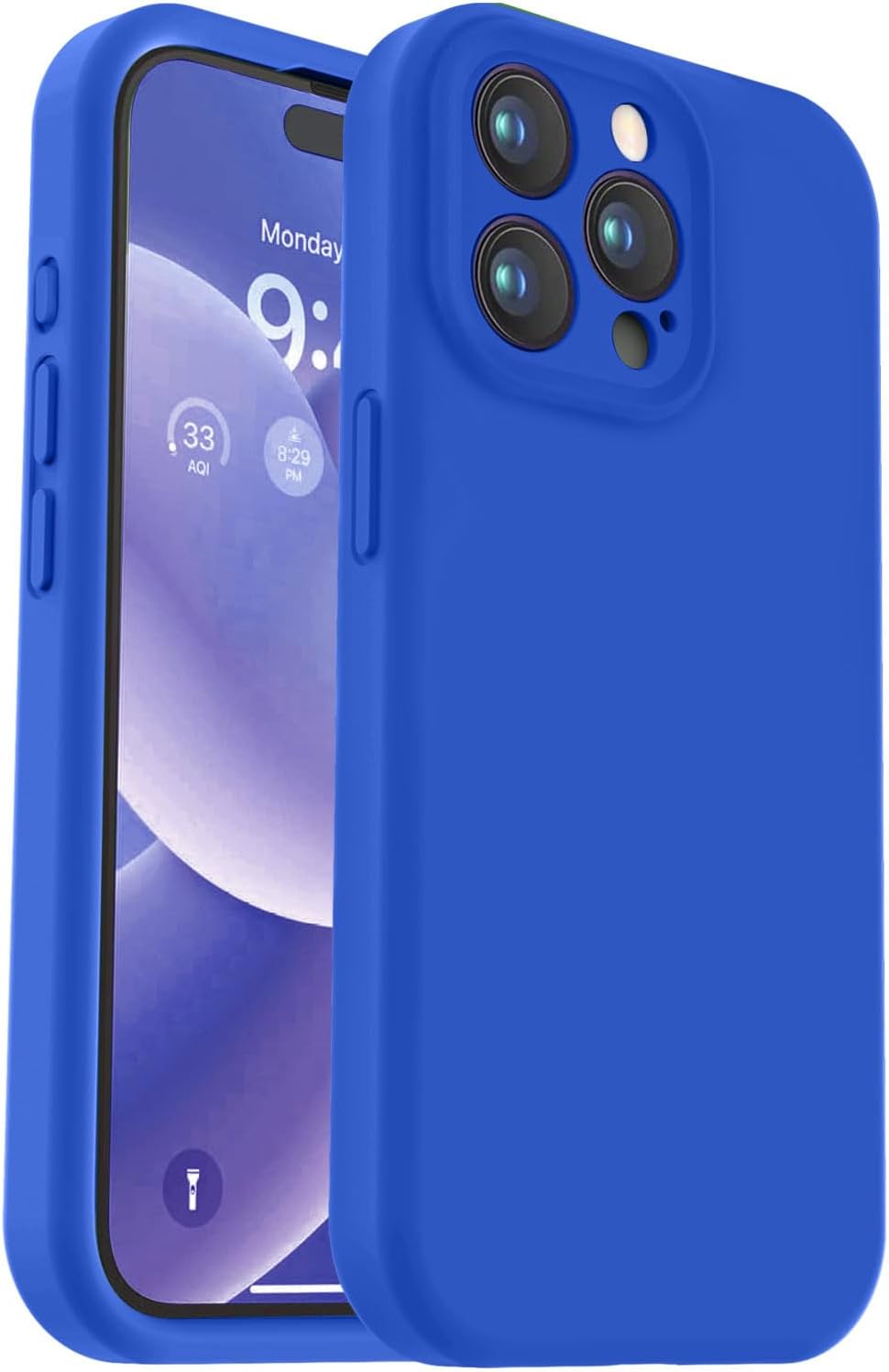 Vooii Funda compatible con iPhone 15 Pro Max, silicona de alta calidad mejorada, protección de cámara forro de microfibra suave antiarañazos a