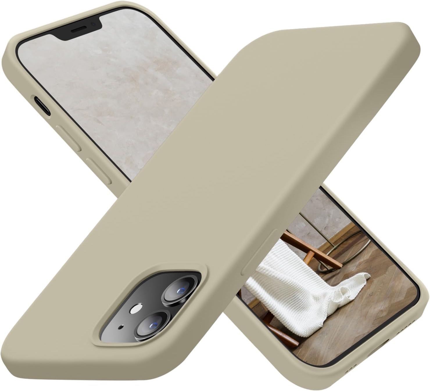 Cordking Funda diseñada para iPhone 12, diseñada para iPhone 12 Pro, funda de silicona a prueba de golpes con forro de microfibra suave antiarañazos