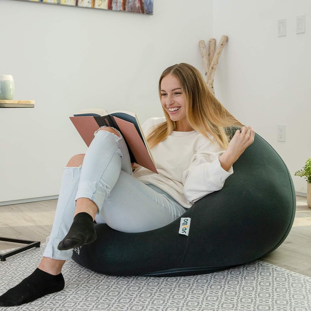 Yogibo Pod X – Puf pequeño para adultos y adolescentes con relleno, suave, afelpado, cómodo, sensorial, funda lavable, arcoíris