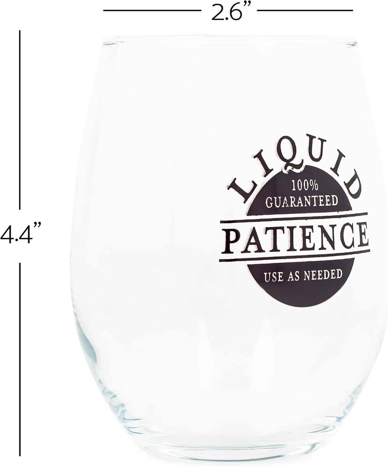 Elanze Designs Liquid Patience – Copa de vino sin tallo, color negro, 14 onzas