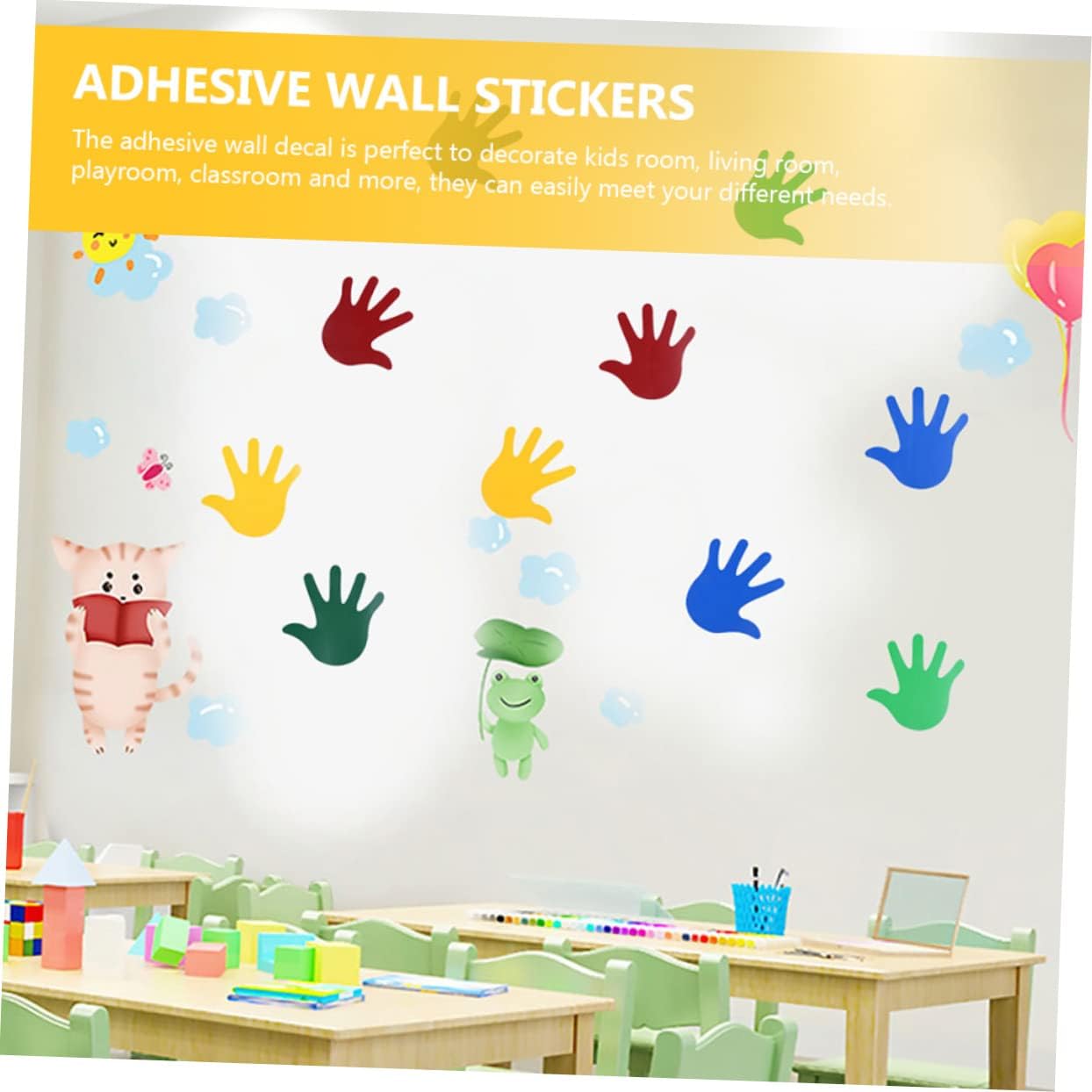 Totority 30 pares de calcomanías de pared para bebé, calcomanías de dibujos animados para niños, calcomanías de huellas para piso, calcomanías para