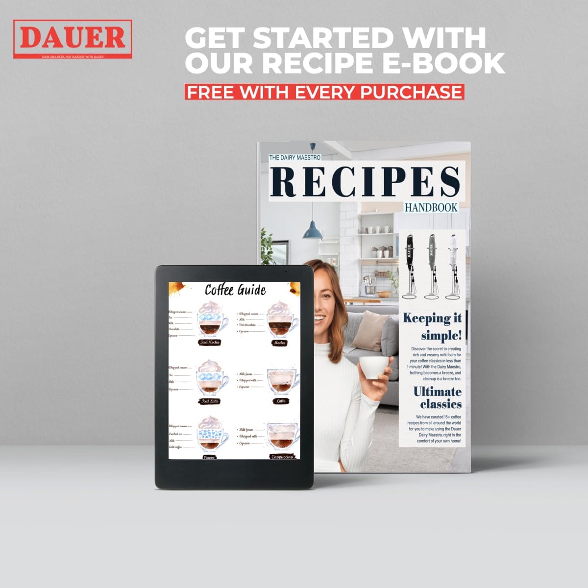 Dairy Maestro – Espumador y batidor de leche prémium para bebidas de calidad barista. Perfecto para capuchinos, lattes, matcha, chocolates