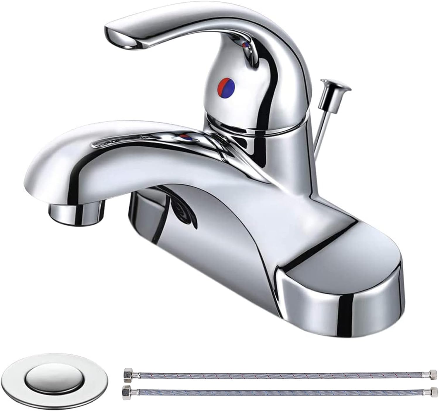 WOWOW – Grifo monocomando para lavamanos de baño, juego central de 4