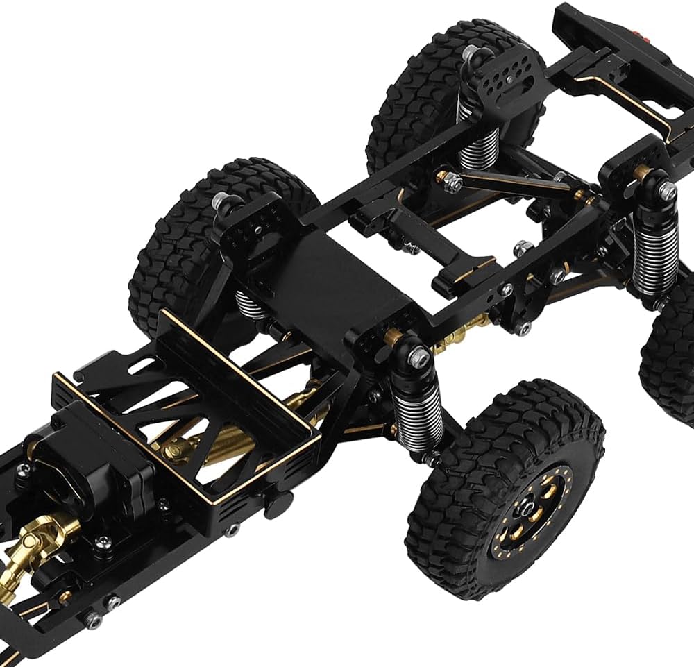 TRX-4M – Marco de chasis de coche de metal 6×6 RC con ejes traseros delanteros medios caja de cambios DIY para TRX4M 118 RC Crawler piezas de