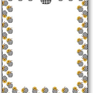 Sunny Plaid Pumpkin Stationery – 50 hojas membrete para Halloween y eventos de otoño Sunny Plaid Pumpkin Stationery – 50 hojas membrete para Halloween y eventos de otoño