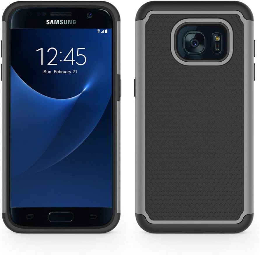 Funda protectora para Samsung Galaxy S7 (5.1 pulgadas, 2016) gris a prueba de golpes