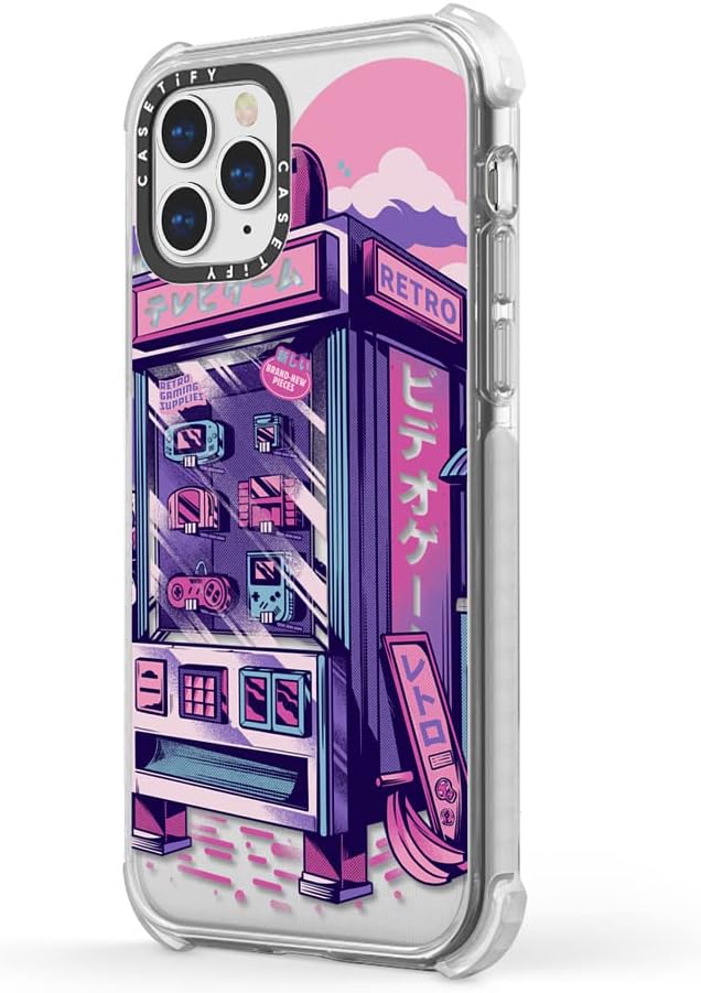 CASETiFY Funda Ultra Impact para iPhone 12  iPhone 12 Pro – Máquina expendedora retro – Clear Frost
