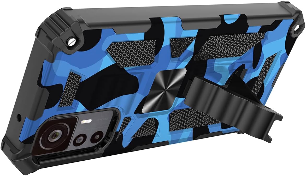 CCSmall Funda de camuflaje para Xiaomi 12T Pro con soporte magnético, Redmi K50 Ultra, soporte de anillo giratorio de 360  incorporado Funda
