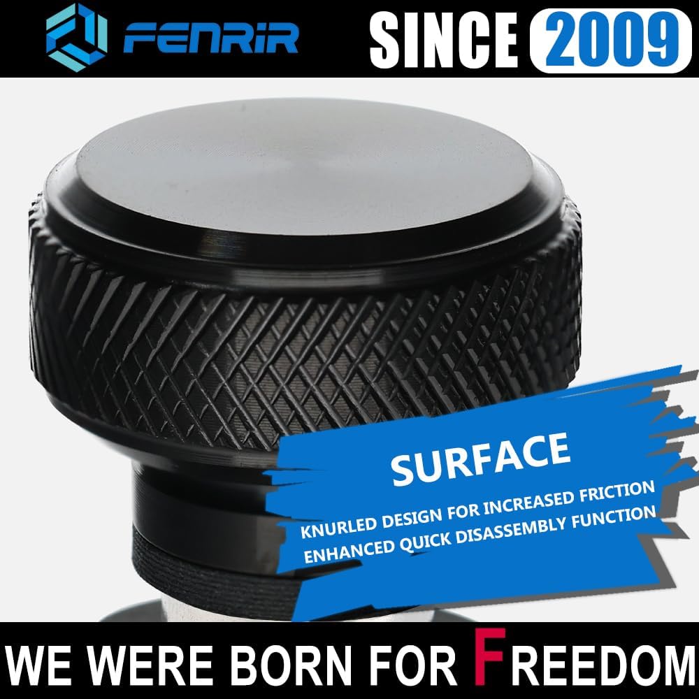 Fenrir Kit de base de tornillo de asiento de liberación rápida para motocicleta, acero inoxidable 304, acabado negro para 1997-ahora Sportster Dyna