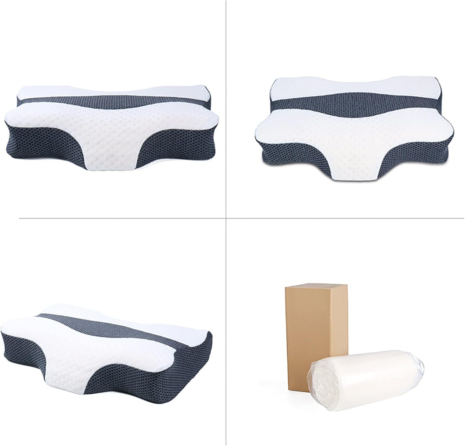 Almohada cervical para aliviar el dolor de cuello y dormir, almohada de espuma viscoelástica para dormir de lado para dolor de cuello y hombros,
