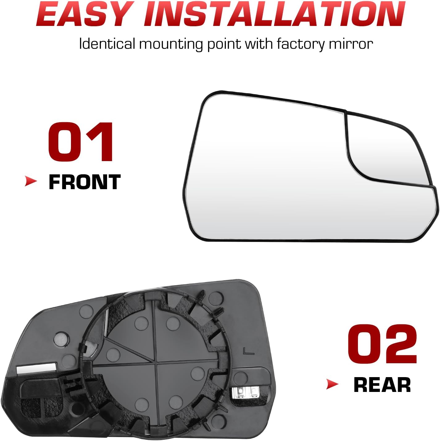 Passenger & Drive – Juego de espejos calefactables laterales para Ford Mustang 2015, 2016, 2017, 2018, 2019, 2020, reemplazo FR3Z17K707T